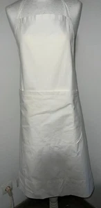 Ancien tablier de cuisine en coton blanc avec une poche N° 2 - Picture 1 of 5