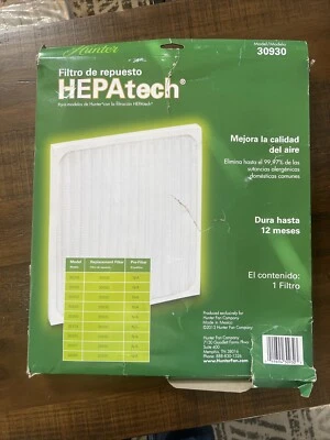 Filtro purificador de aire de repuesto GENUINO Hunter HEPAtech, modelo 30930 Foto 1 de 4