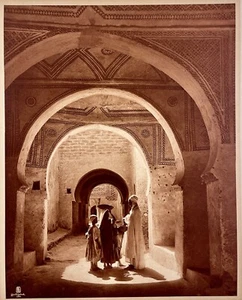 Heliograbado original Lehnert & Landrock c. 1920s #2225 nativos pasillo arcos - Imagen 1 de 4