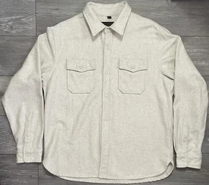 SCHOTT NYC CPO Wool Blend Heavyweight Button LS Shirt #7810 Oatmeal Mens XL READ - Picture 1 of 11