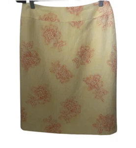 Talbots Collection Damen Rock 10 gelb Seide Leinen Blumen Frühling edel Arbeit - Bild 1 von 10