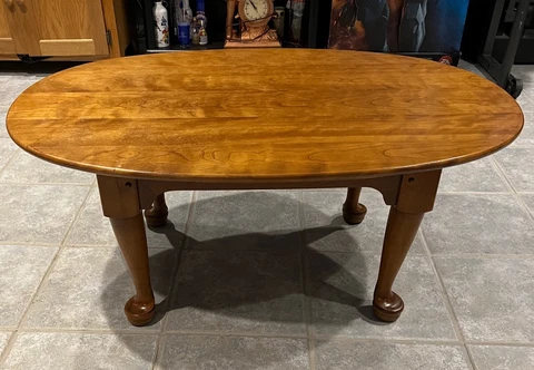Leopold Stickley Original Oval Coffee Table Wood 1955 Vintage Cherry Valley Cover