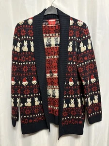 -971 George Sz 20 Navy Red Knit Festive Woodland/Squirrel Xmas Cardigan - Picture 1 of 5