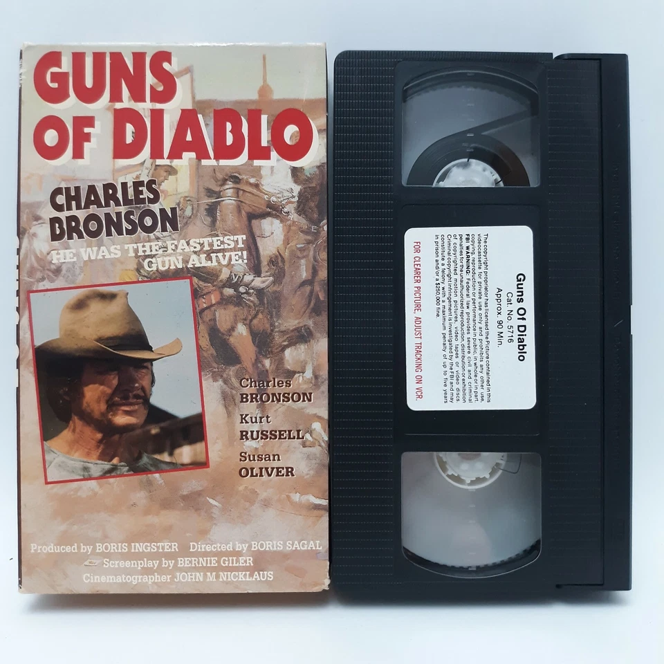GUNS OF DIABLO - (VHS, 1990) - CHARLES BRONSON - Kurt Russell - Image 1 of 1