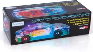 Light Up Transparent Sensory Car for kids, Bump and Go Colorful Car W/music-NIB - Picture 1 of 8