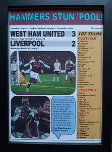 West Ham United 3 Liverpool 2 - 2021 Premier League - framed print - Picture 1 of 2