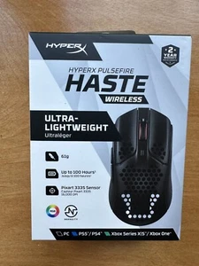 HYPERX PULSEFIRE HASTE MOUSE WIRELESS ULTRALEGGERO GAMING OTTICO NERO - Foto 1 di 5