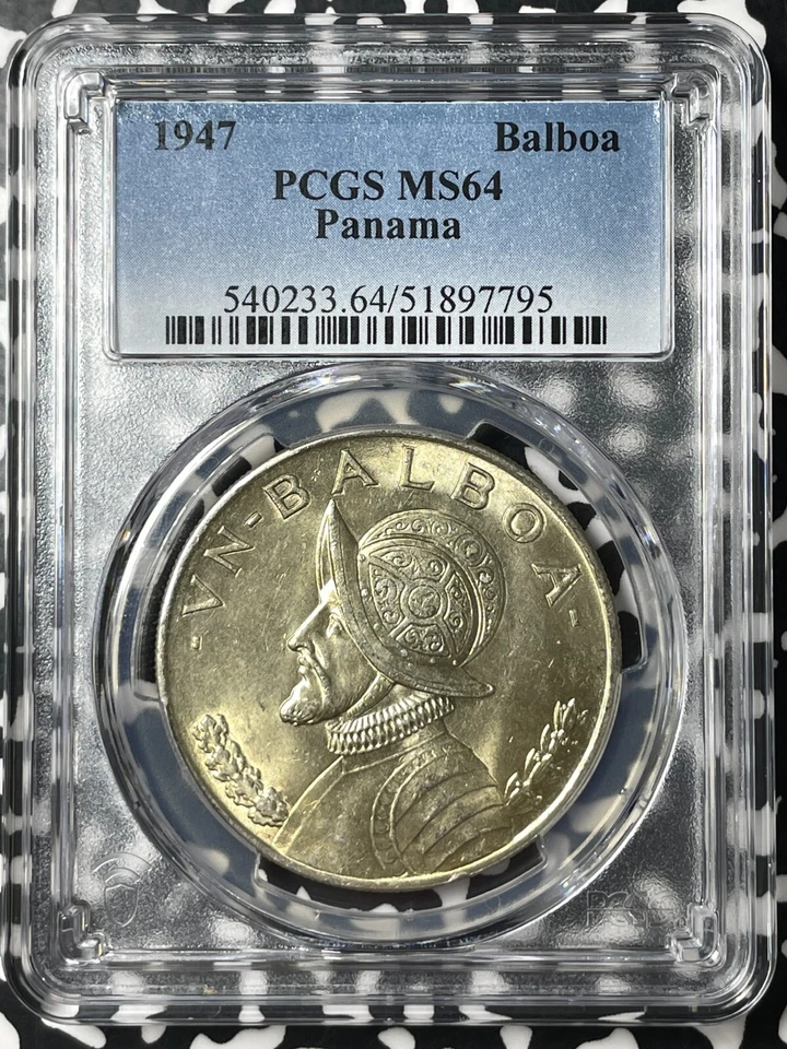 1947 Panama 1 Balboa PCGS MS64 (Many Available) (1 Coin Only) Silver! - Image 1 of 4