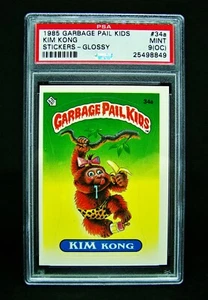 GARBAGE PAIL KIDS 1985 1st Series #34a KIM Kong, GLOSSY, 2**, OS1, PSA 9oc, MINT - Picture 1 of 3