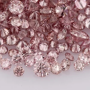 1pcs Argyle Pink Rosé Diamonds 1.30mm 0.01ct Fancy Vivid Natural Diamonds Round - Picture 1 of 10