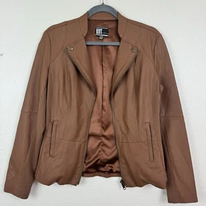 Kut From The Kloth Aniya Vegan Faux Leather Moto Motorcycle Jacket Camel Tan S - Picture 1 of 17