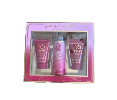 Juicy Couture Rah Rah Rouge Juego de 3 piezas spray corporal, loción, gel de ducha sellado nuevo en caja Foto 1 de 4