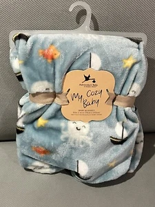 Adirondack My Cozy Blanket Beach Sailboat Octopus Blue Fleece Infant Boys New - Picture 1 of 4