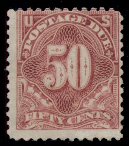 US #J37a 50¢ Postage Due, pale rose, og, LH, F/VF, rare stamp, Miller cert - Image 1 of 1