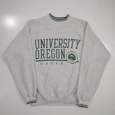 VTG University of Oregon Ducks Football Gray Mock Pullover Sweatshirt Adult S - Image 1 of 4
