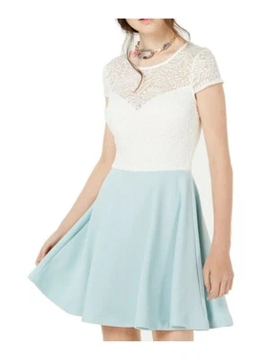 Vestido curto de chiffon B DARLIN feminino azul claro elástico nas costas 7\8 - Imagem 1 de 3