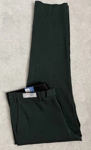 M&S TAILORED DARK GREEN ITALIAN LINEN MIRACLE TROUSERS NOVA FIDES W40” L31” - Picture 1 of 10