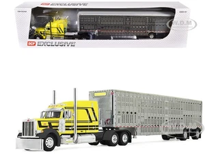 Peterbilt 379 mit Schlafwagen & Viehanhänger gelb 1/64 von First Gear 60-2104 - Bild 1 von 3