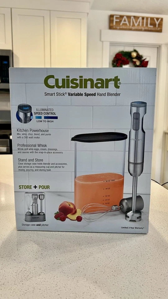 Liquidificador manual Cuisinart Smart Stick velocidade variável Max 300 Watts aço inoxidável - Imagem 1 de 3