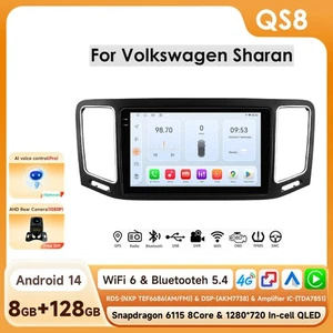 Android 14 autoradio GPS CarPlay per VW Sharan 7N Seat Alhambra OCTA Core8 + 128 GB - Foto 1 di 24