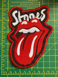 ROLLING STONES STONES LARGE LIPS WOVEN SEW OR IRON ON PATCH OFFICIALLY LICENSED - Imagen 1 de 7