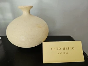Rare Otto Heino Vase Yellow Glaze Stoneware, Ceramic, Pottery, Signed Otto-07 - Picture 1 of 10
