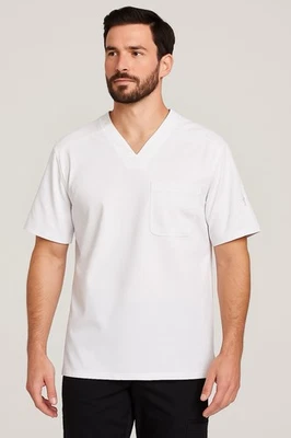 Мужская белая рабочая рубашка Dickies Scrub Top 2XL с V-образным вырезом и универсальным карманом - Изображение 1 из 4