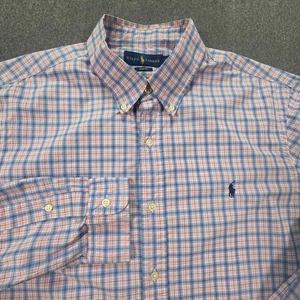 Polo Ralph Lauren Shirt Men XL Blue Pink Check Stretch Performance Slim Fit - Picture 1 of 6