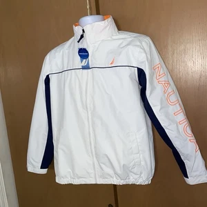 New Nautica Windbreaker Jacket Medium Whitehood Water Resistant E39 - Picture 1 of 12