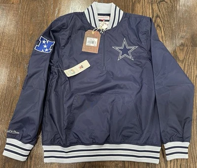 CHAQUETA DALLAS COWBOYS MITCHELL & NESS 1/4 CREMALLERA TALLA S PEQUEÑA NUEVA CON ETIQUETAS Foto 1 de 4
