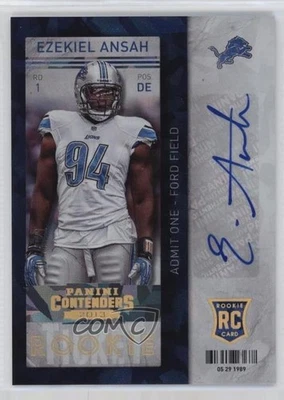 2013 Panini Contenders Cracked Ice /21 Ezekiel Ansah #140 Rookie RC - Imagem 1 de 2