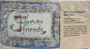 VINTAGE Creative Circle #1959 Forever Friends Mini Pillow Embroidery NEW - Picture 1 of 3