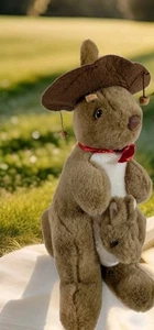 Australia Kangaroo Plush Brown Mama With Joey Baby Stuffed Animal Souvenir 12" - Picture 1 of 10