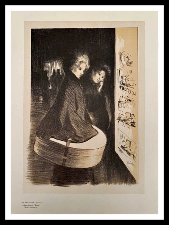 STEINLEN : Femmes devant une vitrine, lithographie originale signée 1898 - Photo 1/4