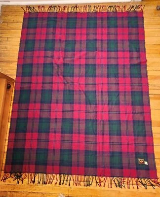 Creagaran 100% Pure New Wool Tartan Plaid Throw Blanket VTG 60s Made In Scotland - Image 1 of 4