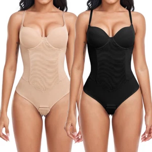 Women's Thong Shaper Bodysuit Tummy Control Seamless Sculpting Thong Body Shaper - Picture 1 of 62