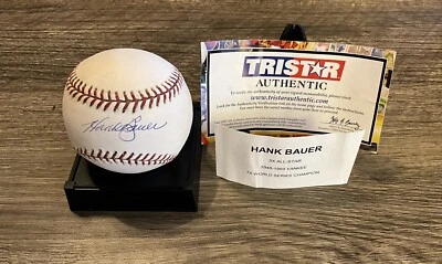 Hank Bauer Rawlings Official League Ball TRISTAR & MLB COA & 8x10 Photo JSA - Image 1 of 3