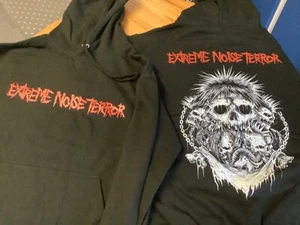 EXTREME NOISE TERROR Hoodie Size Medium Front+Back Print NEW Hardcore Punk Crust - Picture 1 of 5