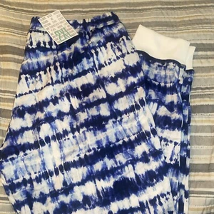 NEW Lularoe Jax Joggers NWT Blue White Tie Dye 2XL XXL HTF - Picture 1 of 5