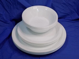 Corelle CORNERSTONE STYLE Solid White Blanks Dinner Luncheon Plates & Bowl Set - Picture 1 of 14