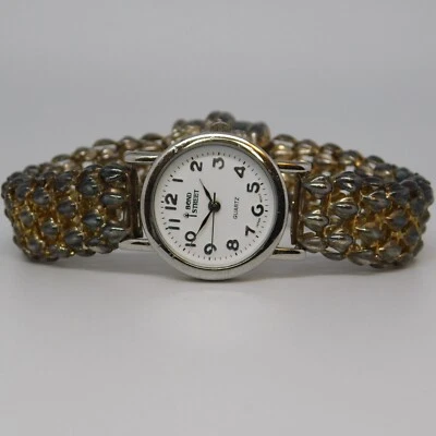 Кварцевые аналоговые женские часы-браслет BOND STREET размер 6 3/4» новый аккумулятор - Изображение 1 из 4