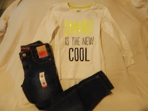 NWT 5 5t 5-6 6 CRAZY 8 SMART IS COOL 5-6 TOP & GYMBOREE 6 JEANS - Picture 1 of 1