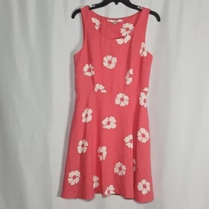 LC Lauren Conrad Dress Womens Pink Floral Print Sleeveless A Line Size 12 - Picture 1 of 7