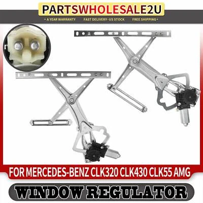 2x Front Window Regulator with 2 Pin Motor for Mercedes-Benz CLK320 CLK55 AMG - Image 1 of 4