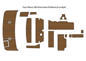 2000 Four Winns 298 Vista Swim Platform Cockpit Boat EVA Foam Teak Deck Floor - Picture 1 of 24