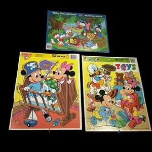 Lot Of 3 Vintage Disney Childrens Tray Puzzles - Picture 1 of 4