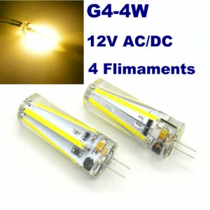 2X G4 4W COB Filament LED Bulb Boat Spot Lights Warm White AC/DC 12V Silica Gel - Picture 1 of 8