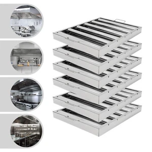 6PCS 19.5"x15.5" Stainless Steel Hood Grease Commercial Exhaust Filter Baffle - Picture 1 of 14