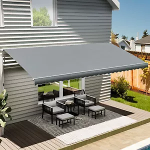 13'x8' Retractable Awning Fabric Replacement UV Protection Outdoor Patio Canopy - Picture 1 of 8
