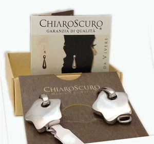 ORECCHINI CHIARO SCURO GIOIELLI STELLE ARGENTO 925 EARINGS STAR SILVER NUOVO - Picture 1 of 1